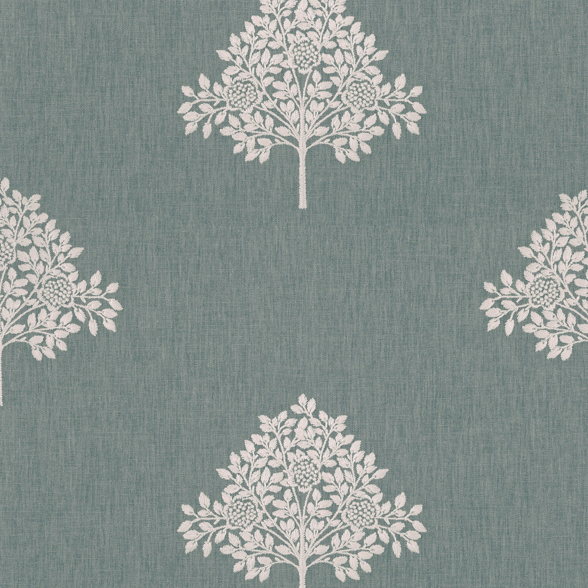 William Morris Marigold Tree Embroidery Made to Measure Curtain Woad