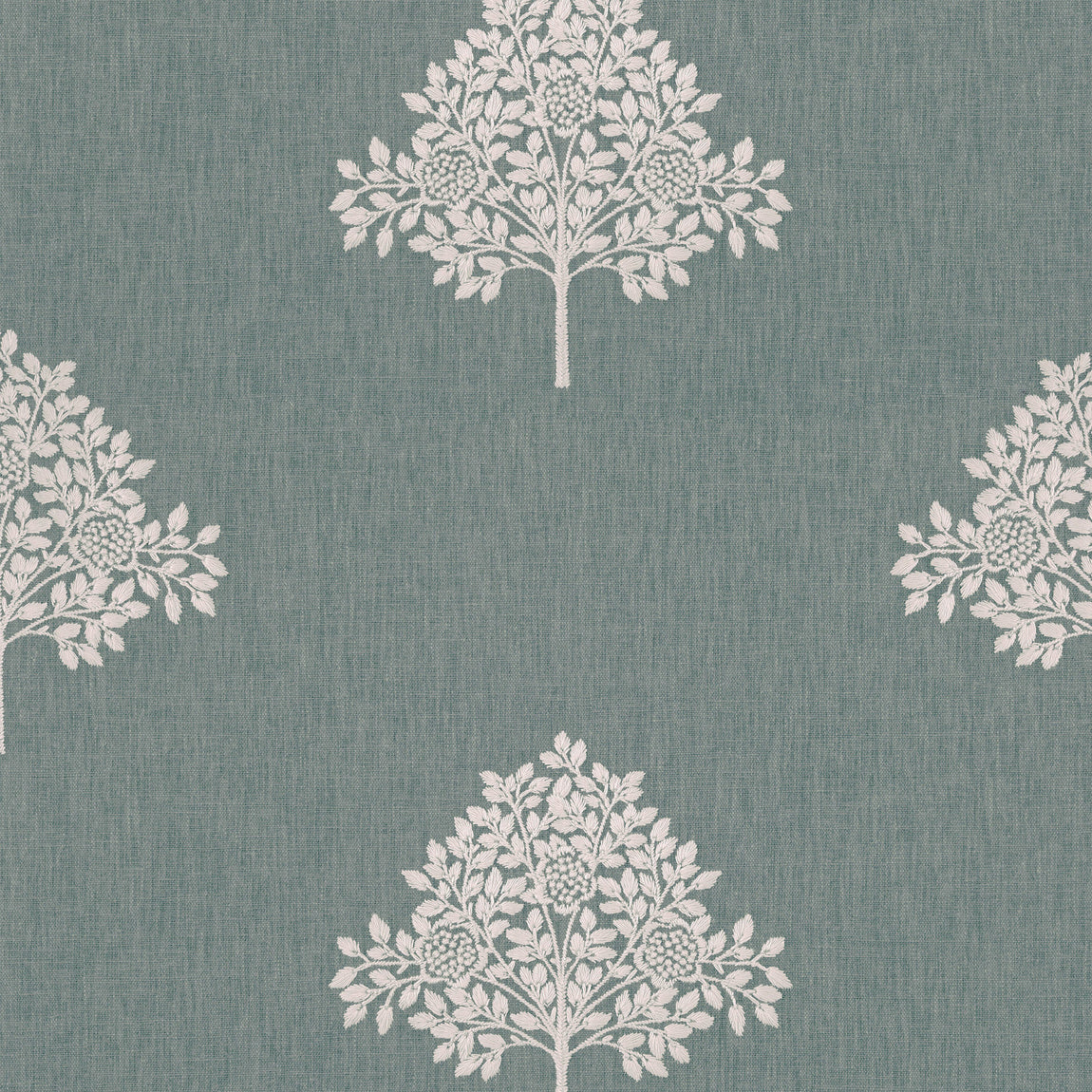 William Morris Marigold Tree Embroidery Made to Measure Curtain Woad