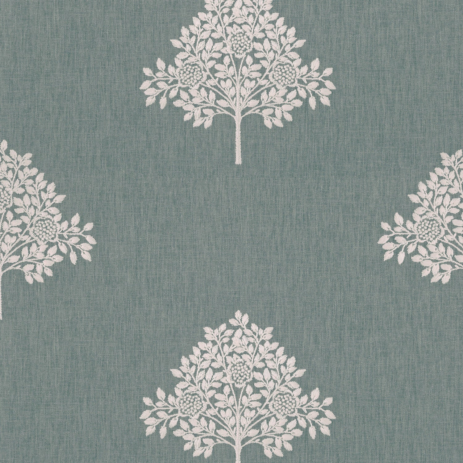 William Morris Marigold Tree Embroidery Made to Measure Roman Blind Woad