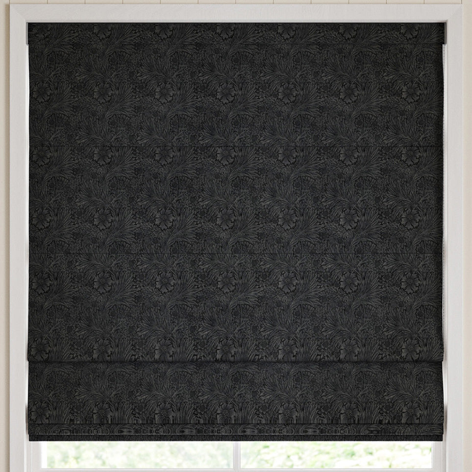 William Morris Marigold Velvet Made to Measure Roman Blind Charcoal