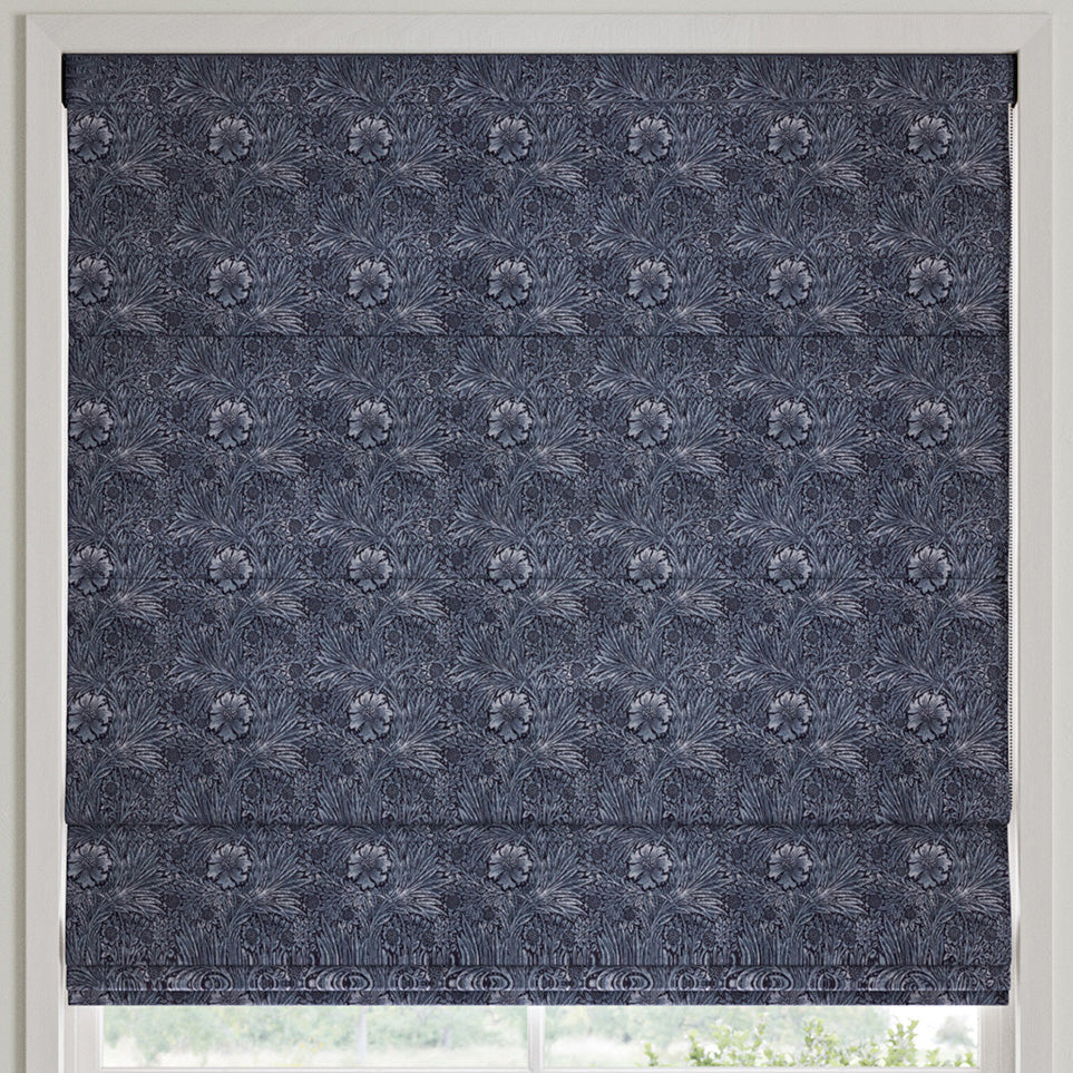 William Morris Marigold Velvet Made to Measure Roman Blind Indigo