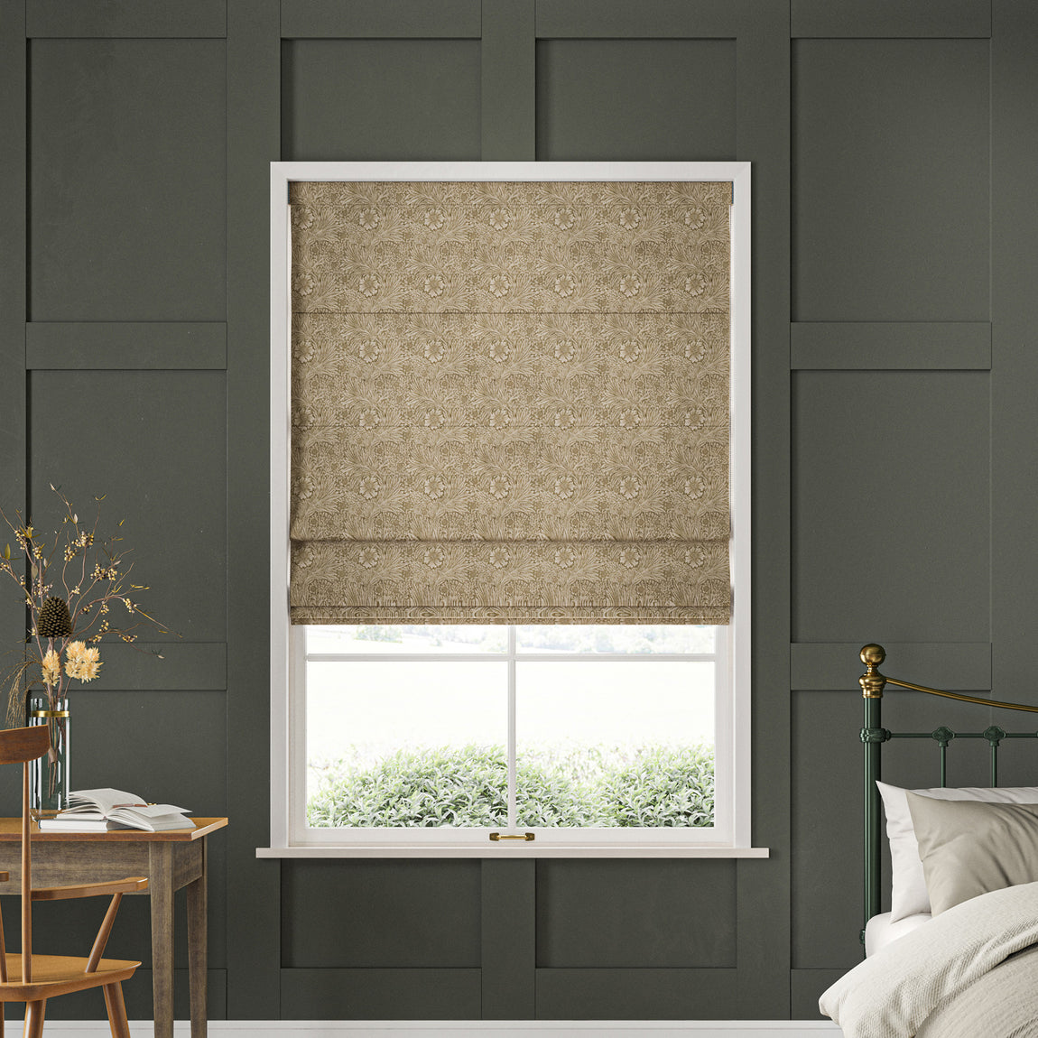 William Morris Marigold Velvet Made to Measure Roman Blind Jute