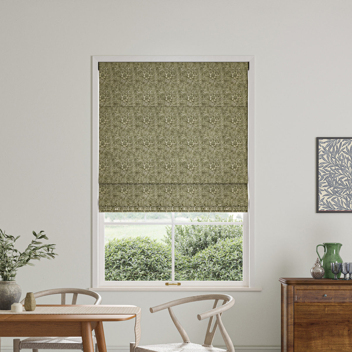 William Morris At Home Marigold Velvet Made to Measure Roman Blind Sage