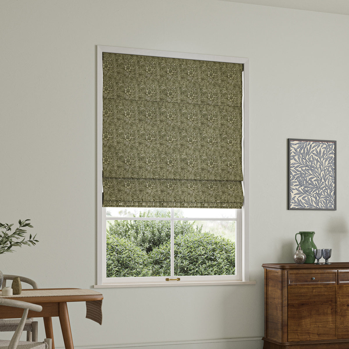 William Morris At Home Marigold Velvet Made to Measure Roman Blind Sage