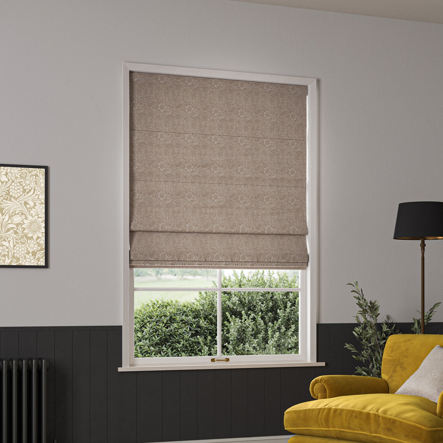 William Morris Marigold Woven Made to Measure Roman Blind Linen