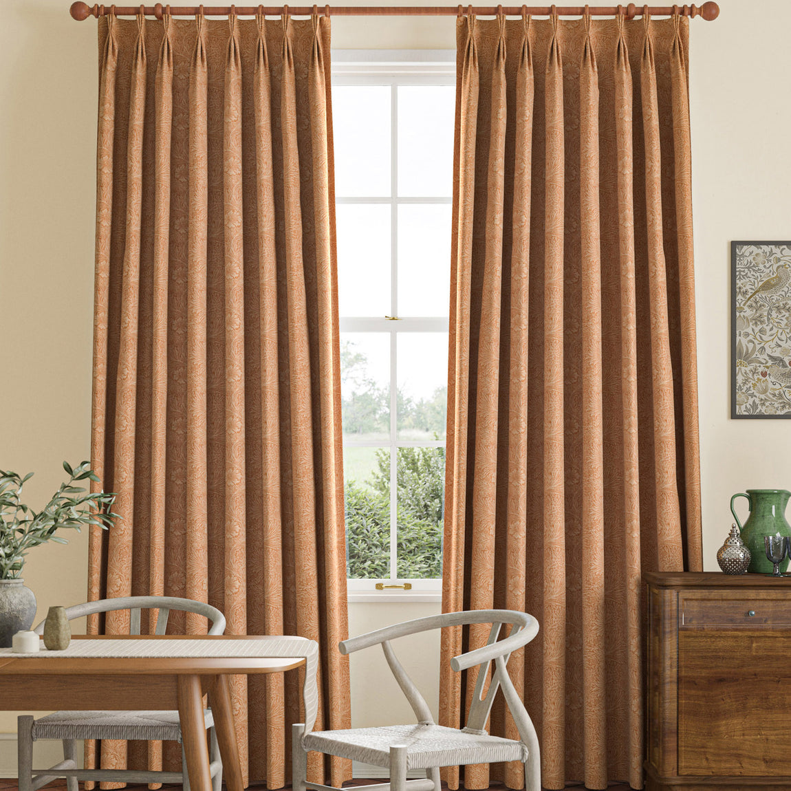 William Morris Marigold Woven Made to Measure Curtain Madder