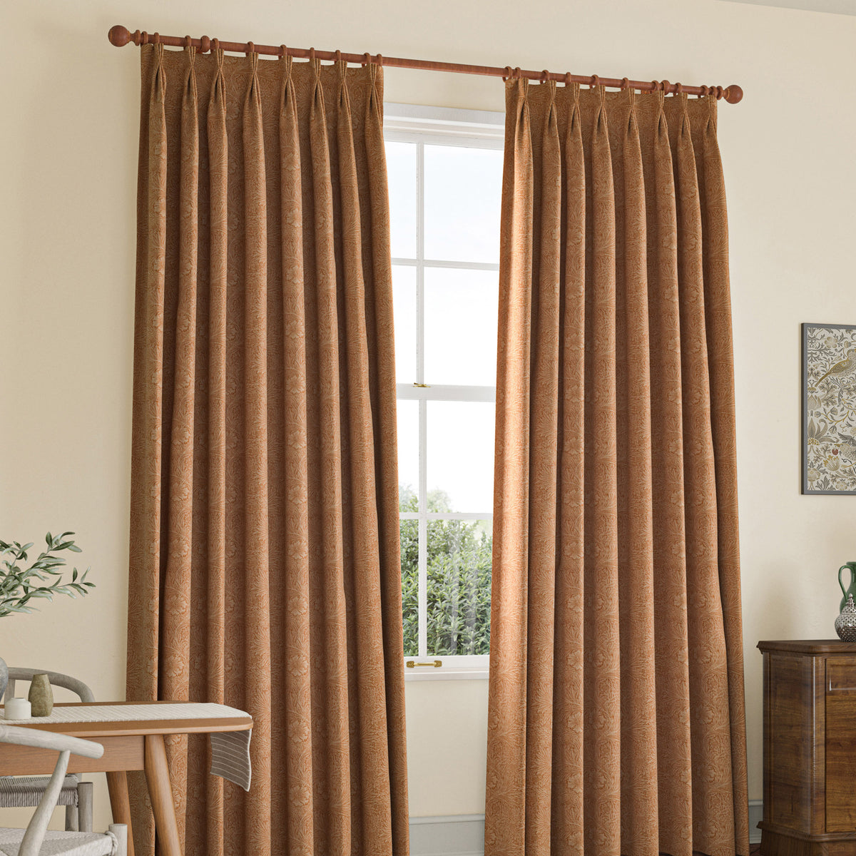 William Morris Marigold Woven Made to Measure Curtain Madder