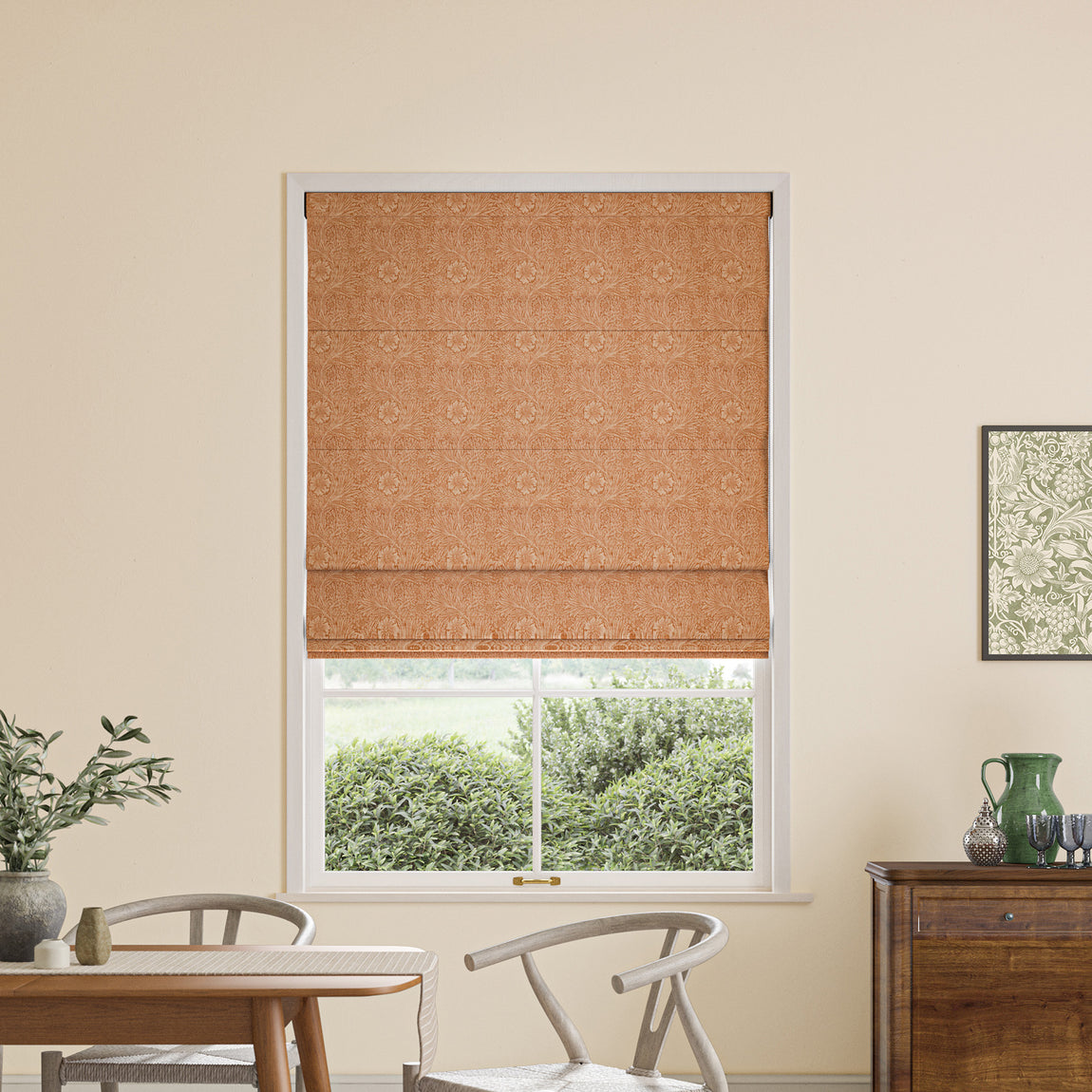 William Morris Marigold Woven Made to Measure Roman Blind Madder