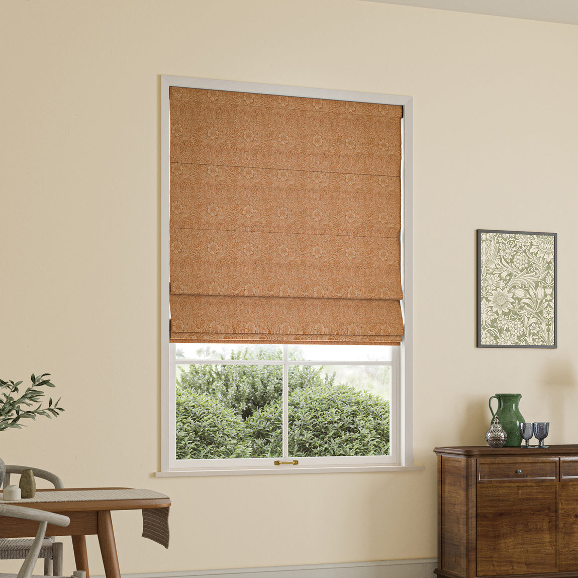 William Morris Marigold Woven Made to Measure Roman Blind Madder