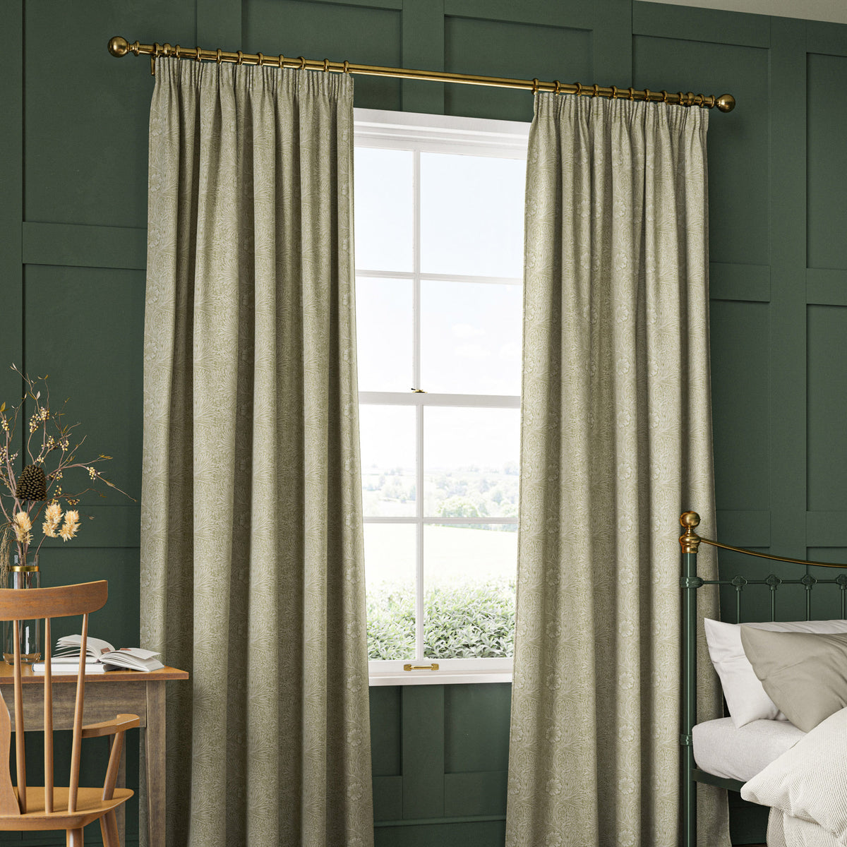 William Morris Marigold Woven Made to Measure Curtain Nettle