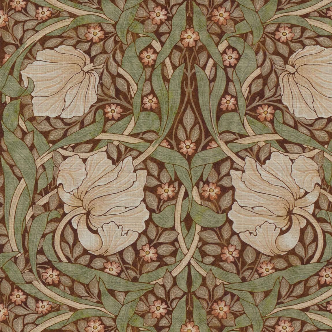 William Morris Pimpernel Velvet Made to Measure Roman Blind Brick
