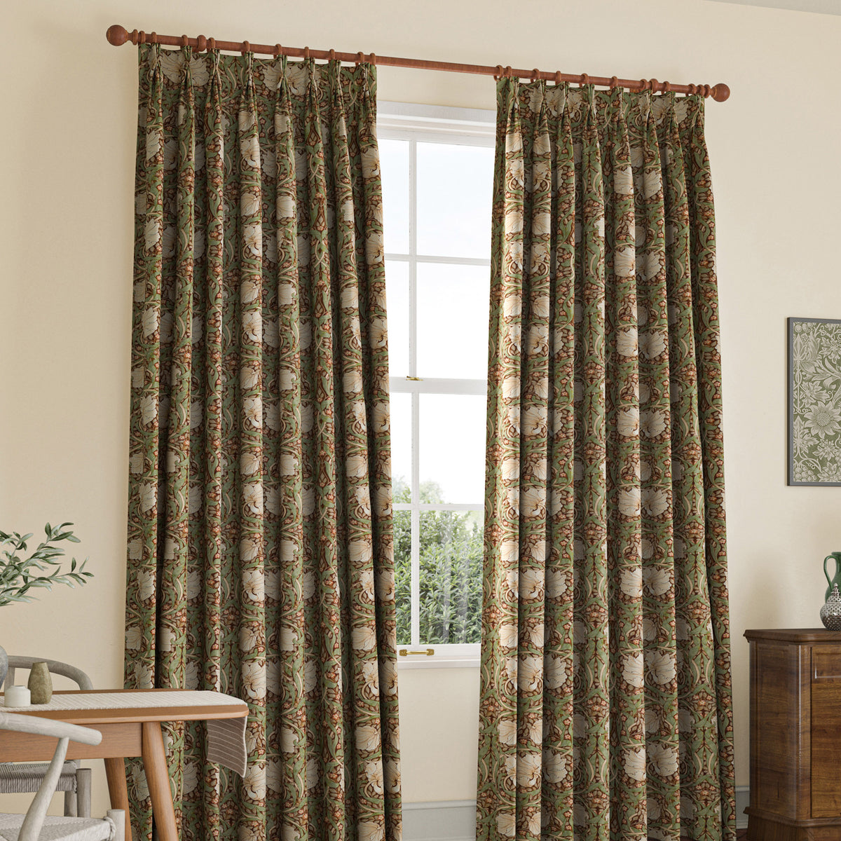 William Morris Pimpernel Made to Measure Curtain Brick
