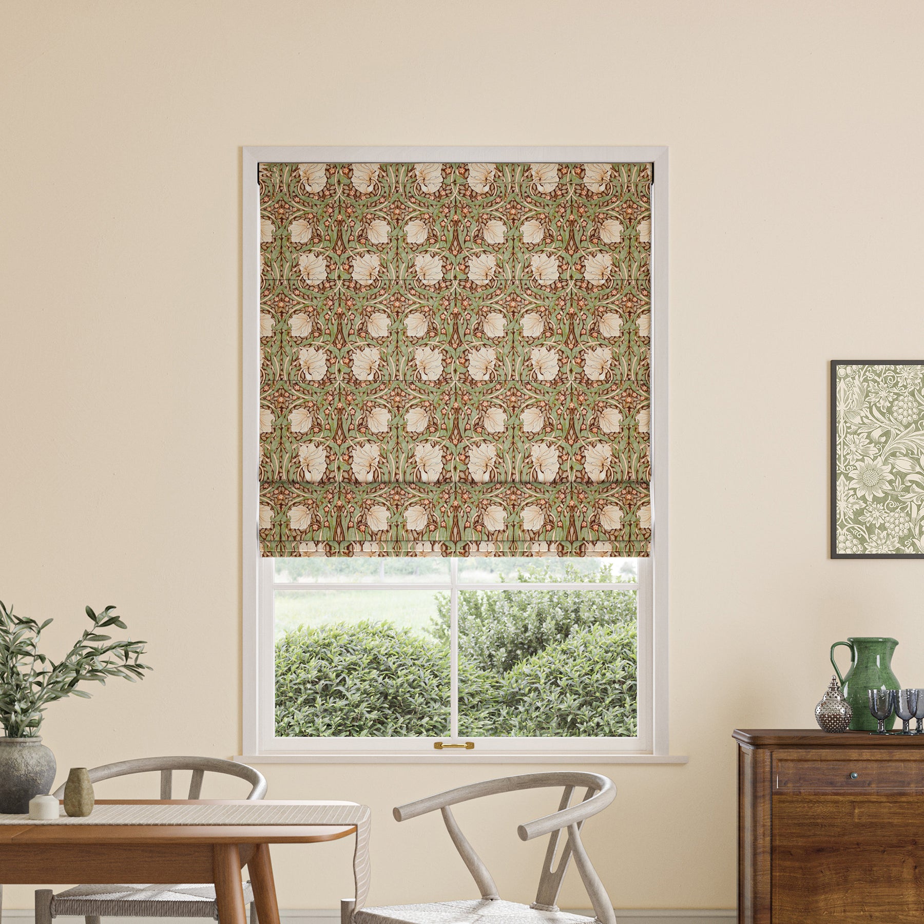 William Morris Pimpernel Made to Measure Roman Blind Brick