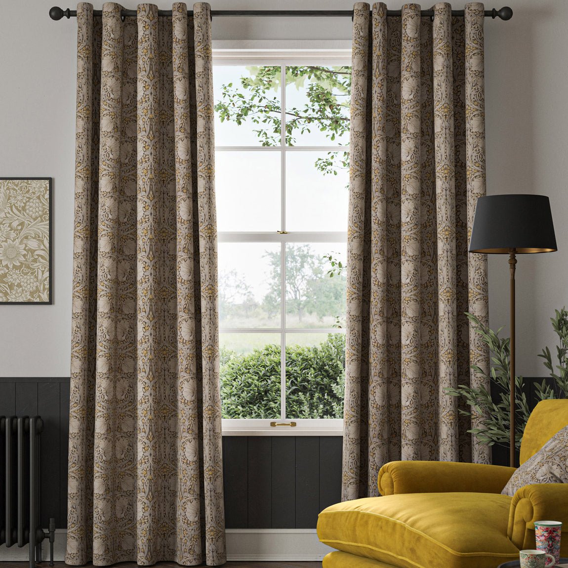 William Morris Pimpernel Made to Measure Curtain Flint