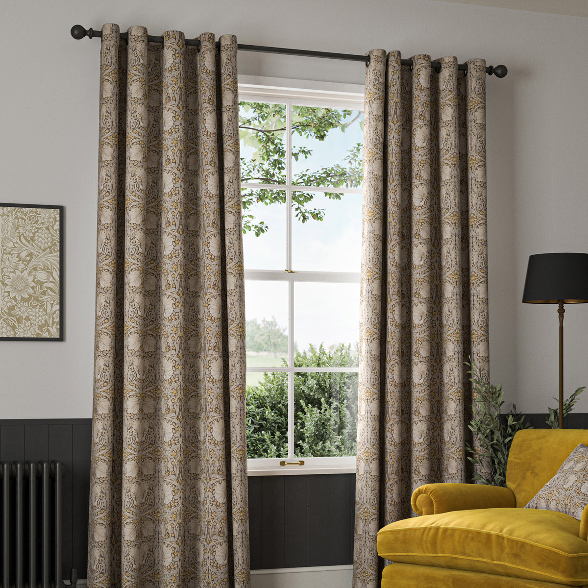 William Morris Pimpernel Made to Measure Curtain Flint