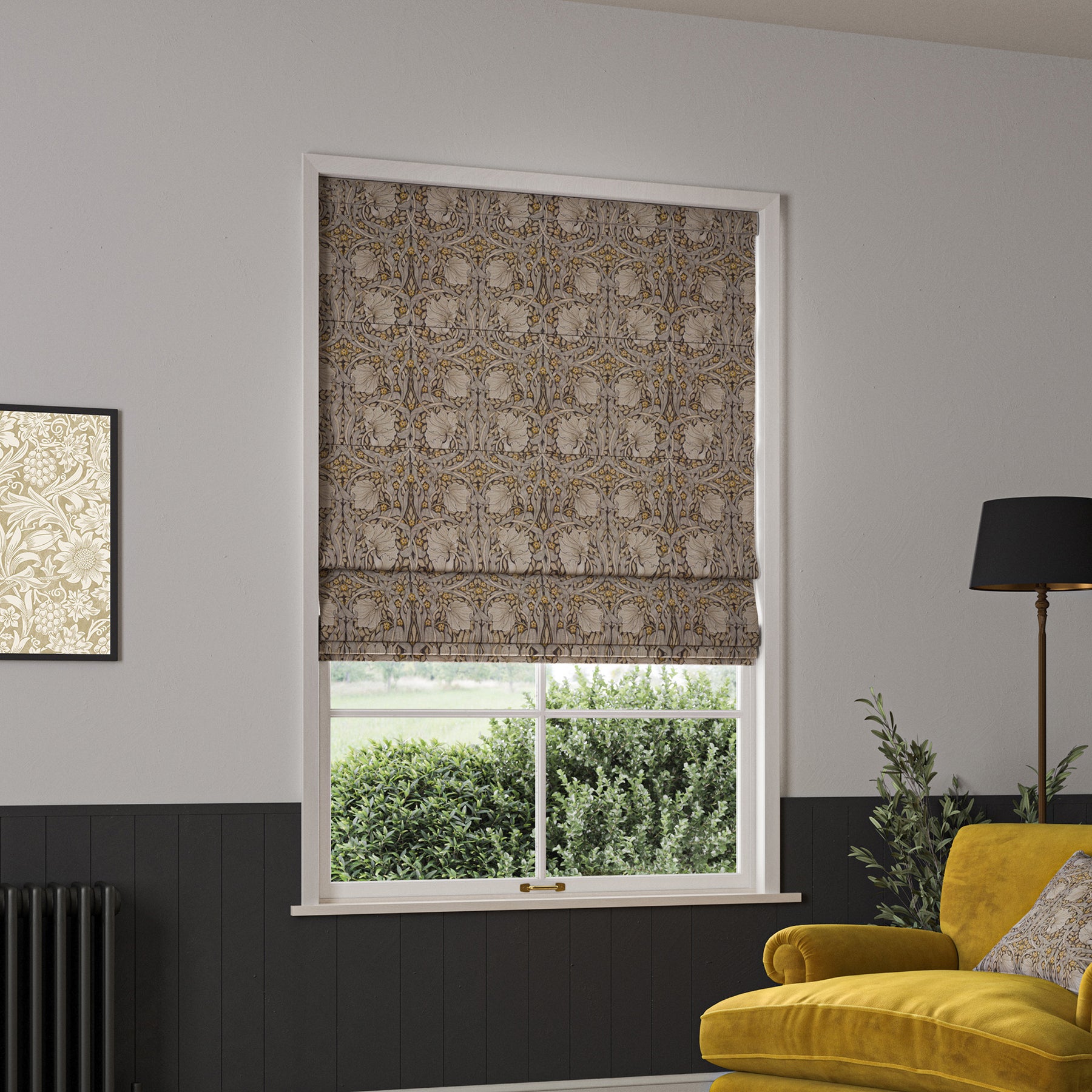 William Morris Pimpernel Made to Measure Roman Blind Flint