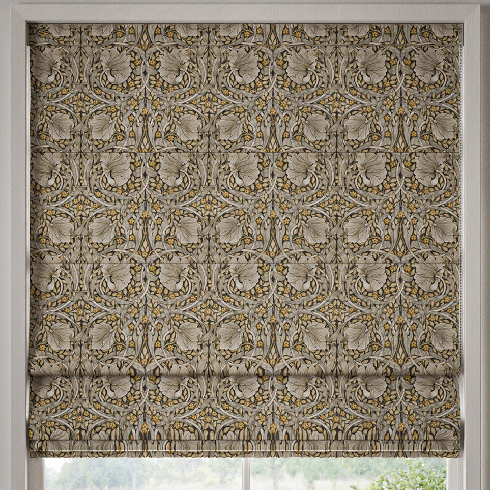 William Morris Pimpernel Velvet Made to Measure Roman Blind Flint
