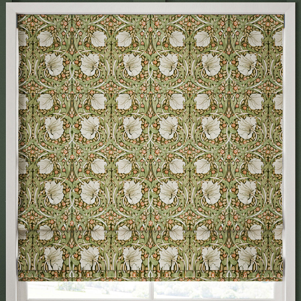 William Morris Pimpernel Velvet Made to Measure Roman Blind Nettle