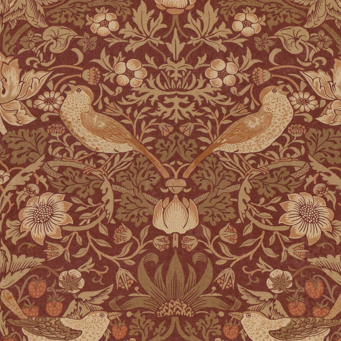 William Morris Strawberry Thief Made to Measure Curtain Madder