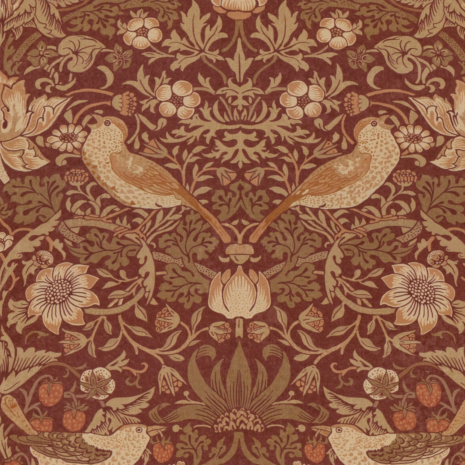 William Morris Strawberry Thief Made to Measure Roman Blind Madder