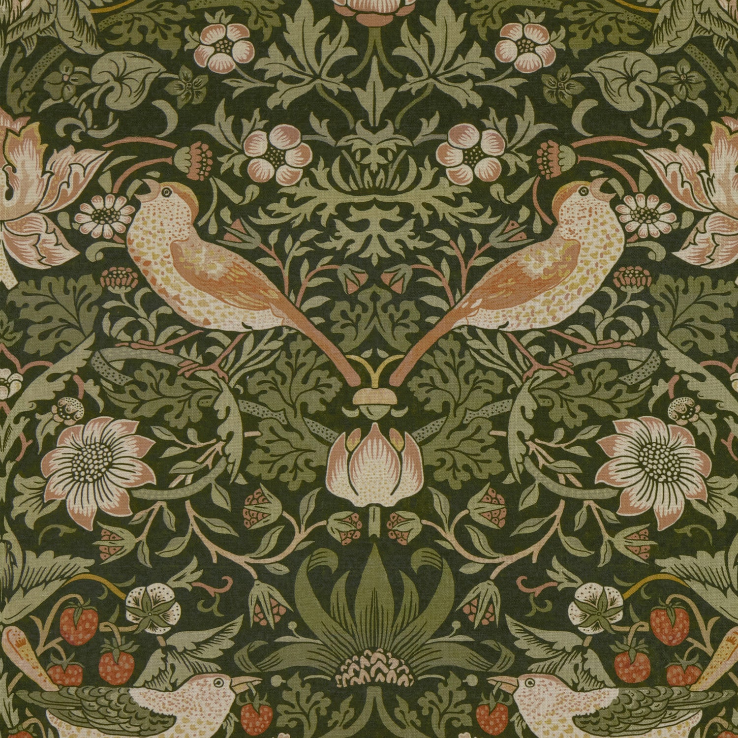 William Morris Strawberry Thief Made to Measure Roman Blind Nettle