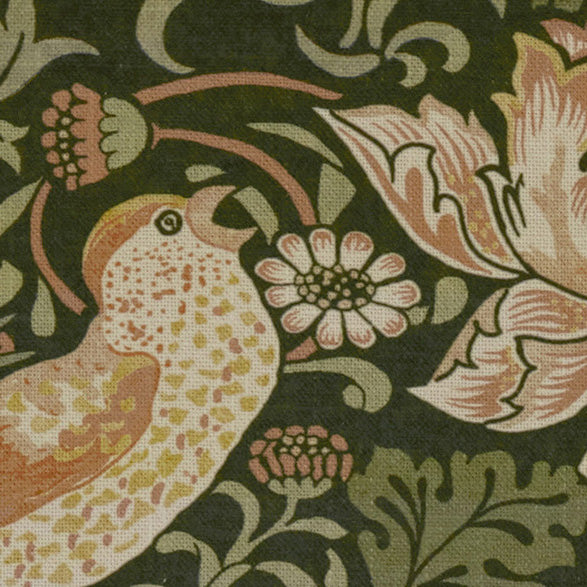 William Morris Strawberry Thief Velvet Made to Measure Curtain Nettle