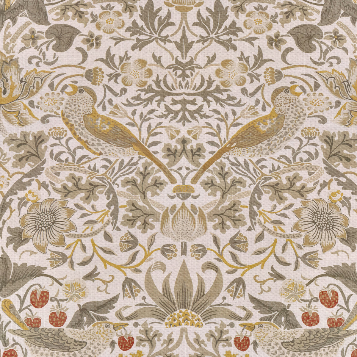 William Morris Strawberry Thief Made to Measure Roman Blind Ochre