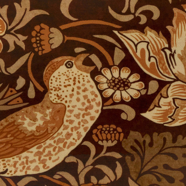 William Morris At Home Strawberry Thief Velvet Made to Measure Roman Blind Acorn