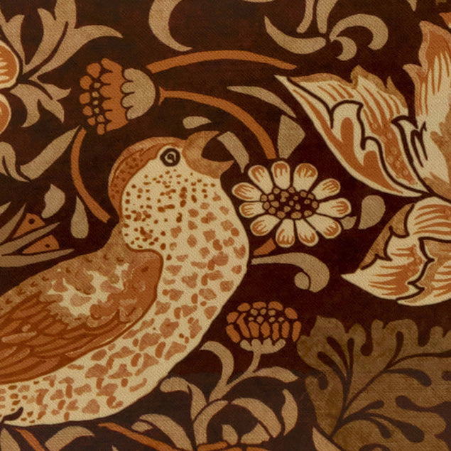 William Morris Strawberry Thief Velvet Made to Measure Curtain Acorn