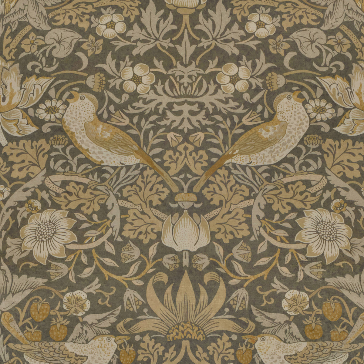 William Morris Strawberry Thief Velvet Made to Measure Roman Blind Flint