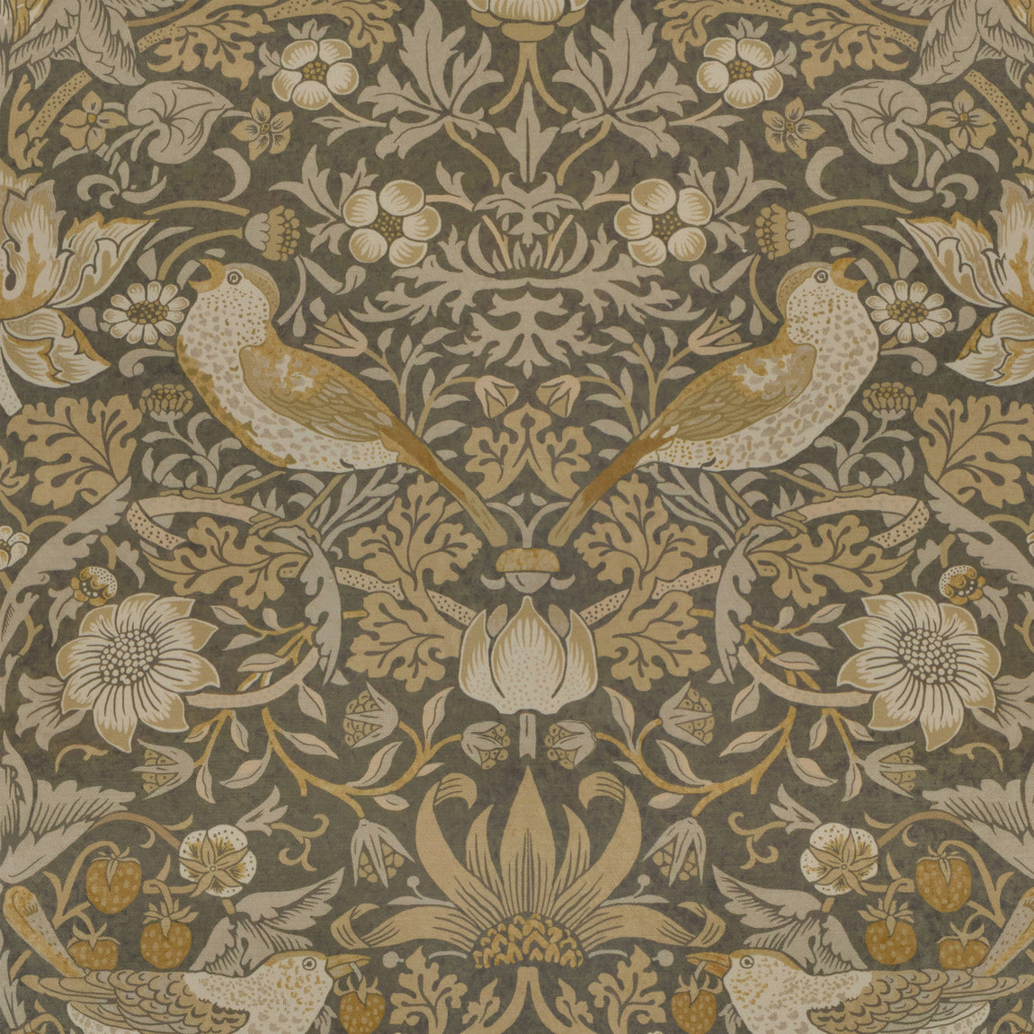 William Morris Strawberry Thief Velvet Made to Measure Roman Blind Flint