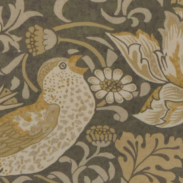 William Morris Strawberry Thief Velvet Made to Measure Roman Blind Flint