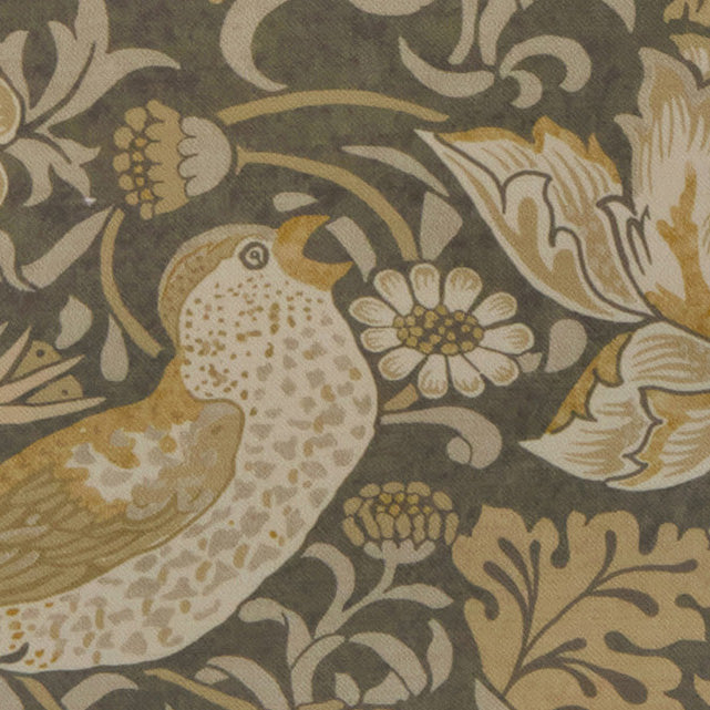 William Morris Strawberry Thief Velvet Made to Measure Curtain Flint