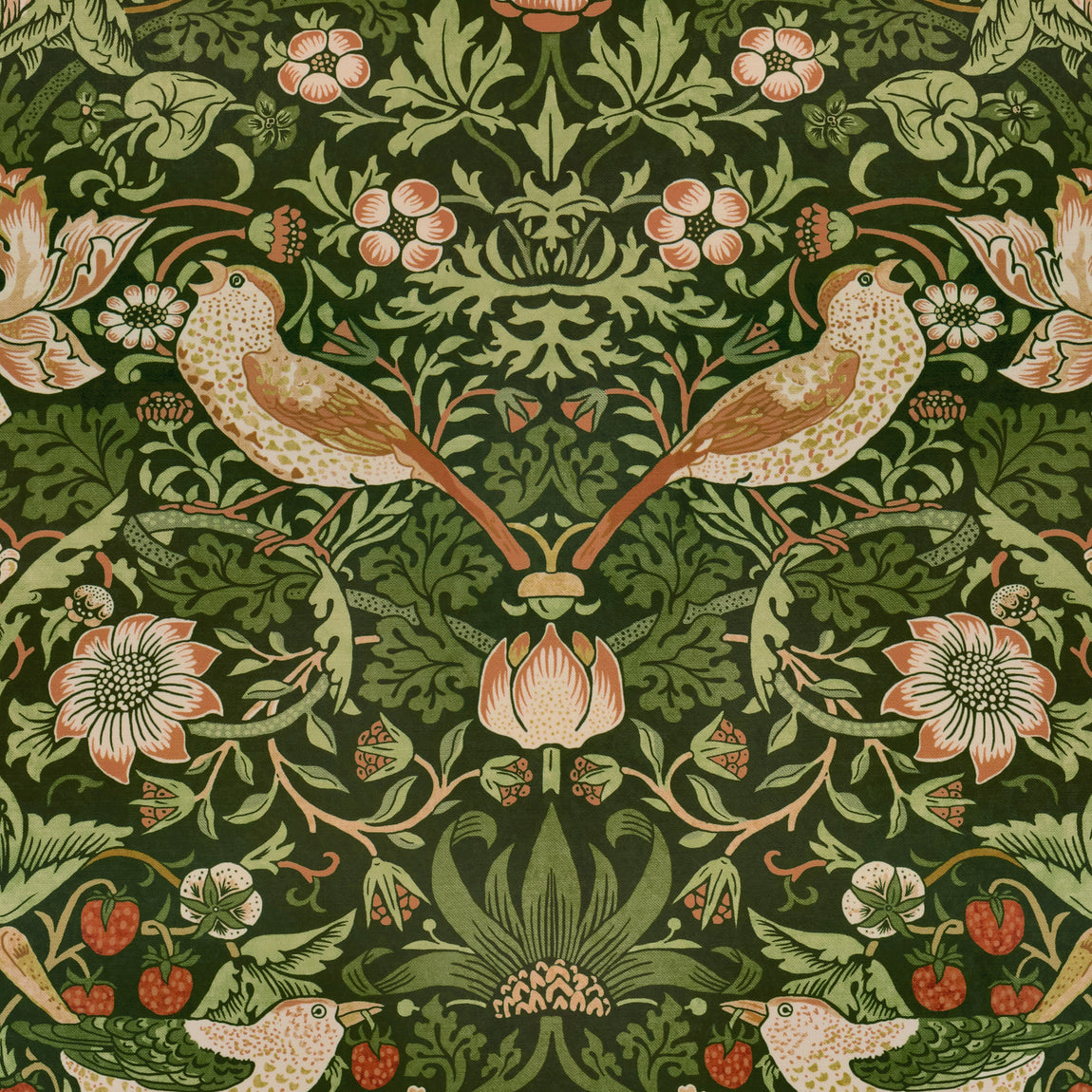 William Morris Strawberry Thief Velvet Made to Measure Roman Blind Nettle