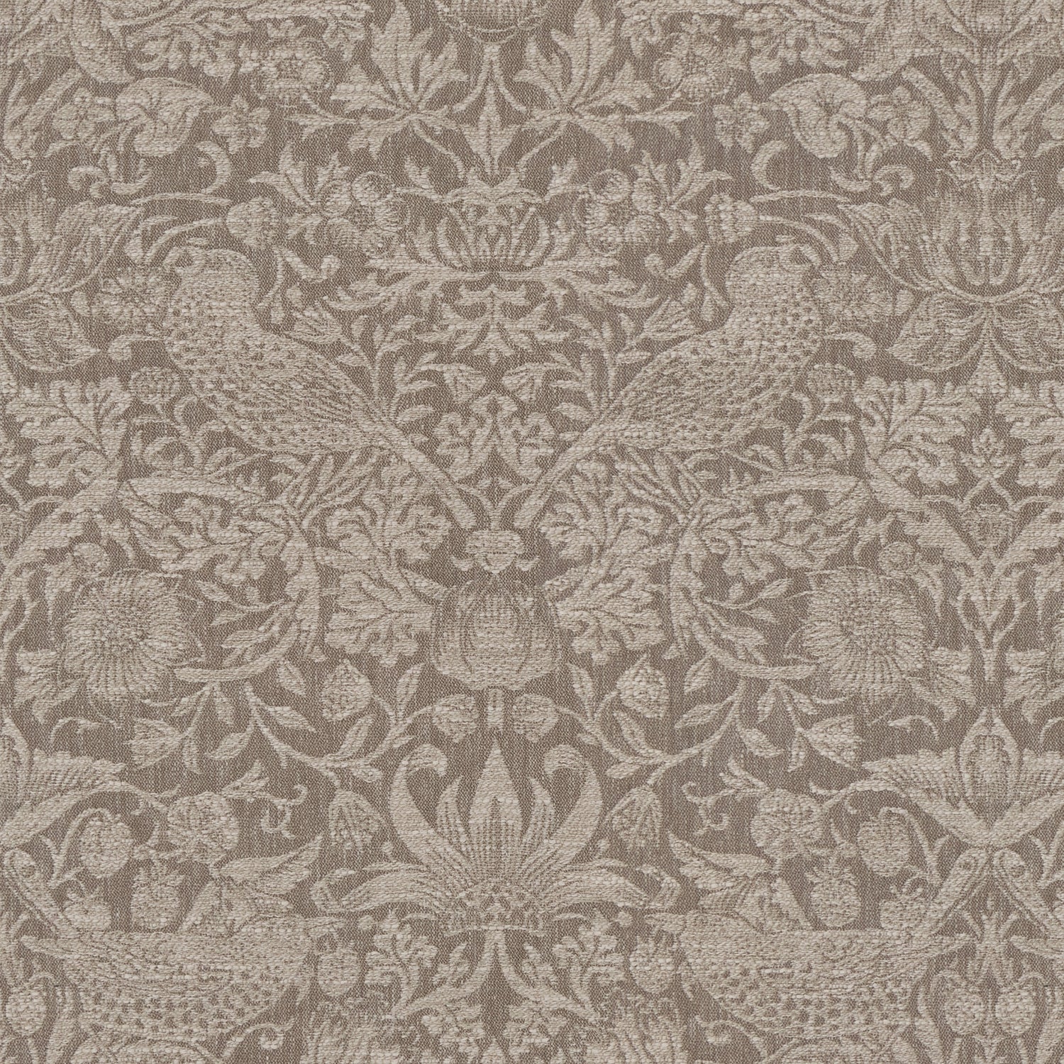 William Morris Strawberry Thief Woven Made to Measure Curtain Limestone
