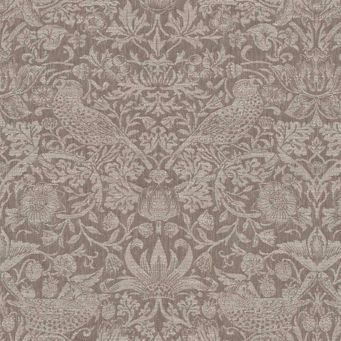 William Morris Strawberry Thief Woven Made to Measure Curtain Limestone