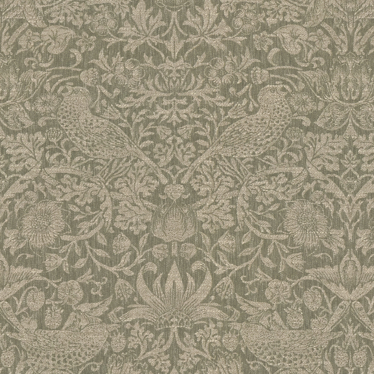 William Morris Strawberry Thief Woven Made to Measure Roman Blind Sage