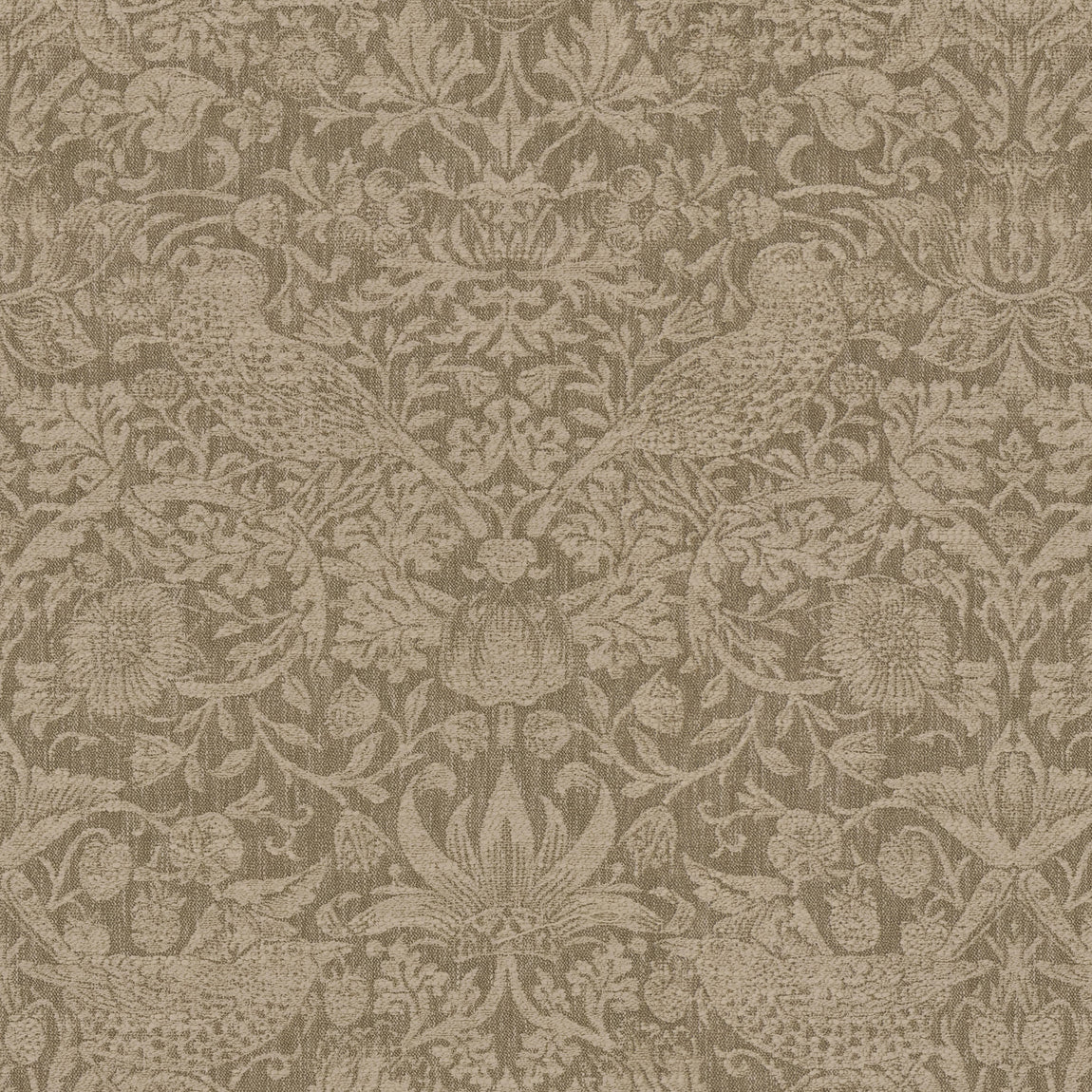 William Morris Strawberry Thief Woven Made to Measure Curtain Walnut
