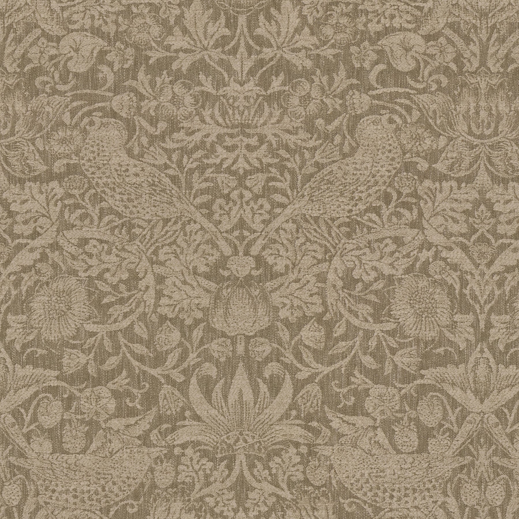 William Morris Strawberry Thief Woven Made to Measure Roman Blind Walnut