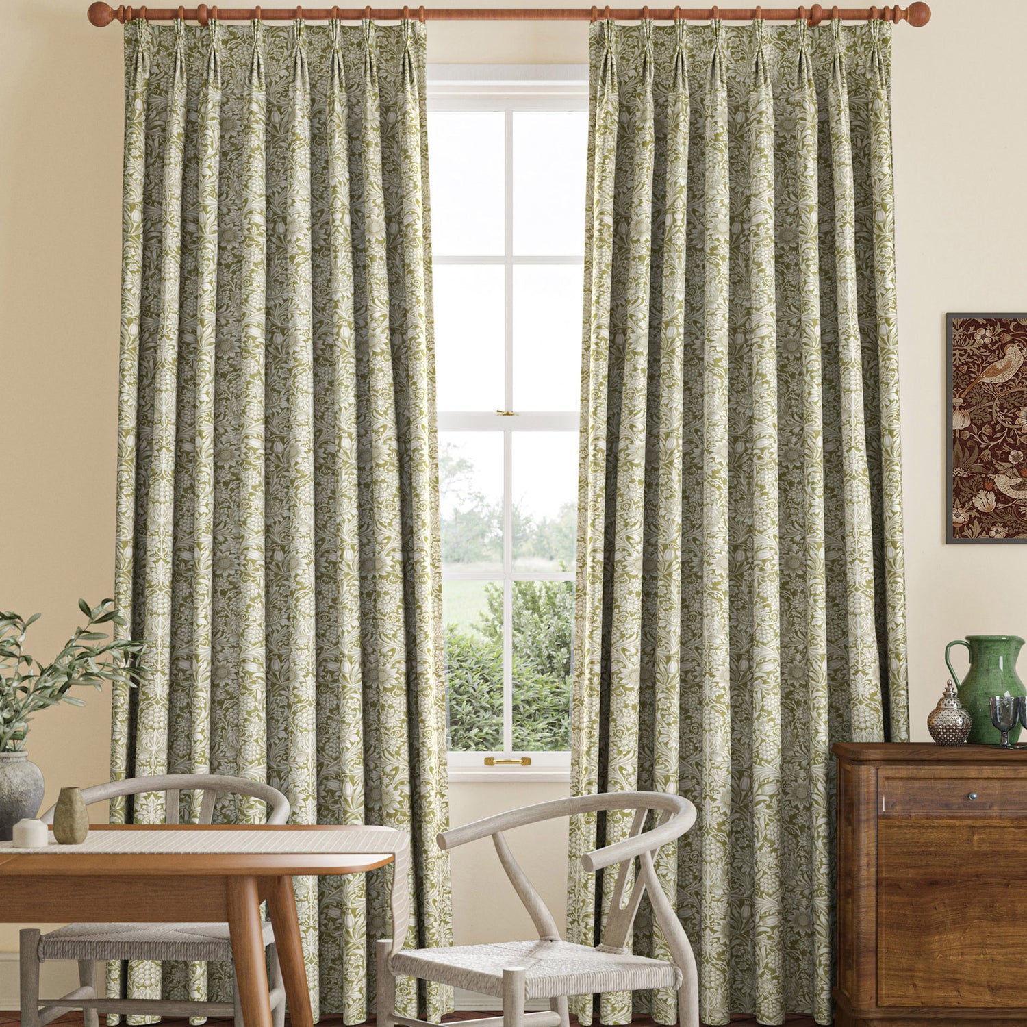 William Morris Sunflower Made to Measure Curtain Artichoke