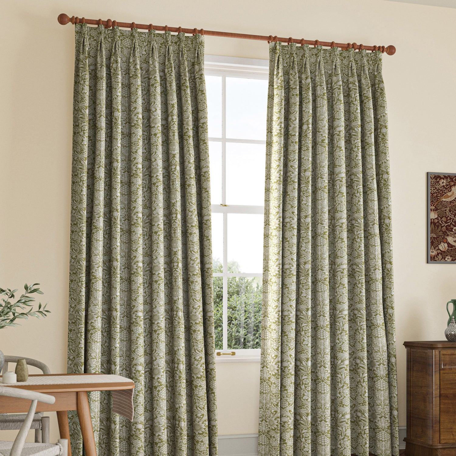 William Morris Sunflower Made to Measure Curtain Artichoke