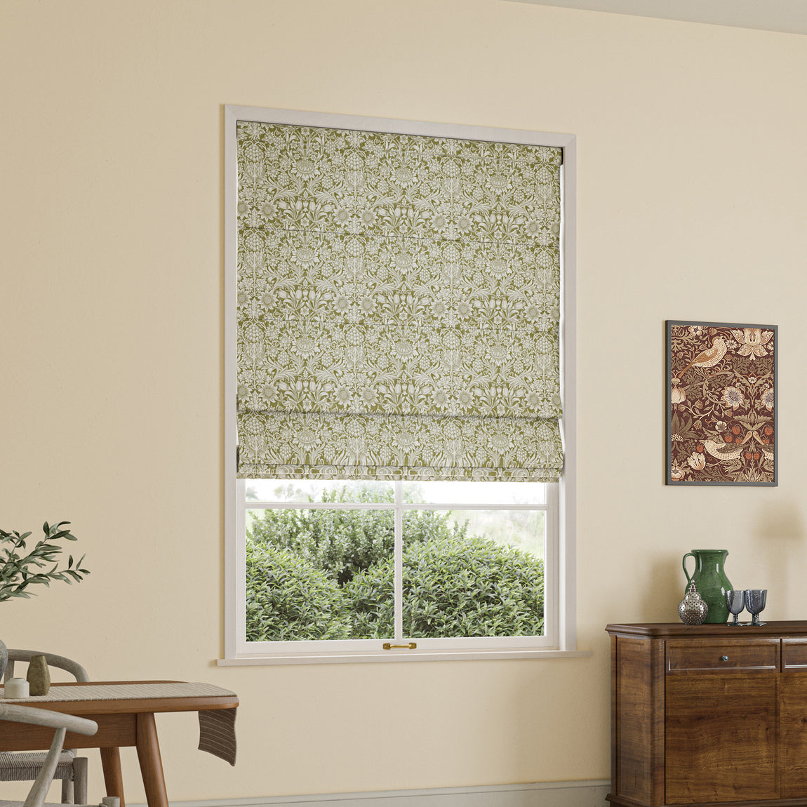 William Morris Sunflower Made to Measure Roman Blind Artichoke