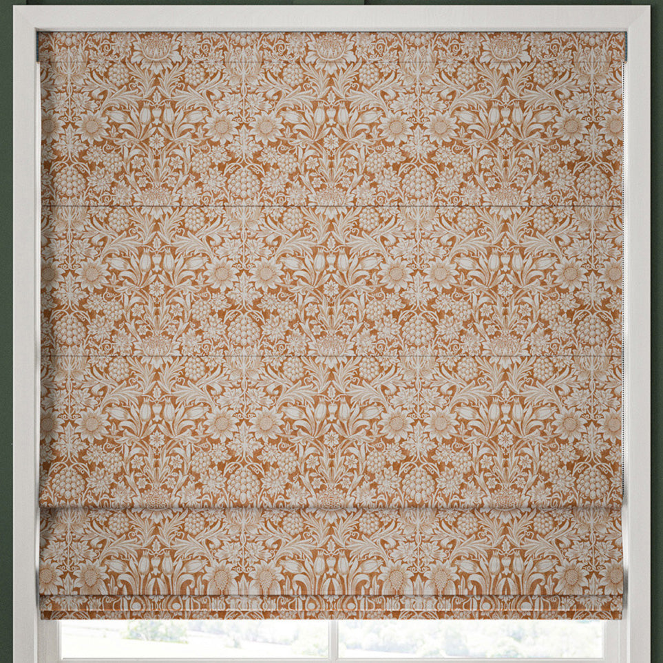 William Morris Sunflower Made to Measure Roman Blind Madder