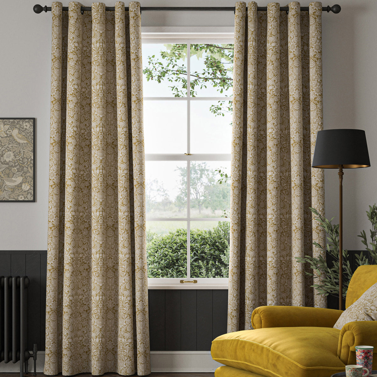 William Morris Sunflower Made to Measure Curtain Ochre