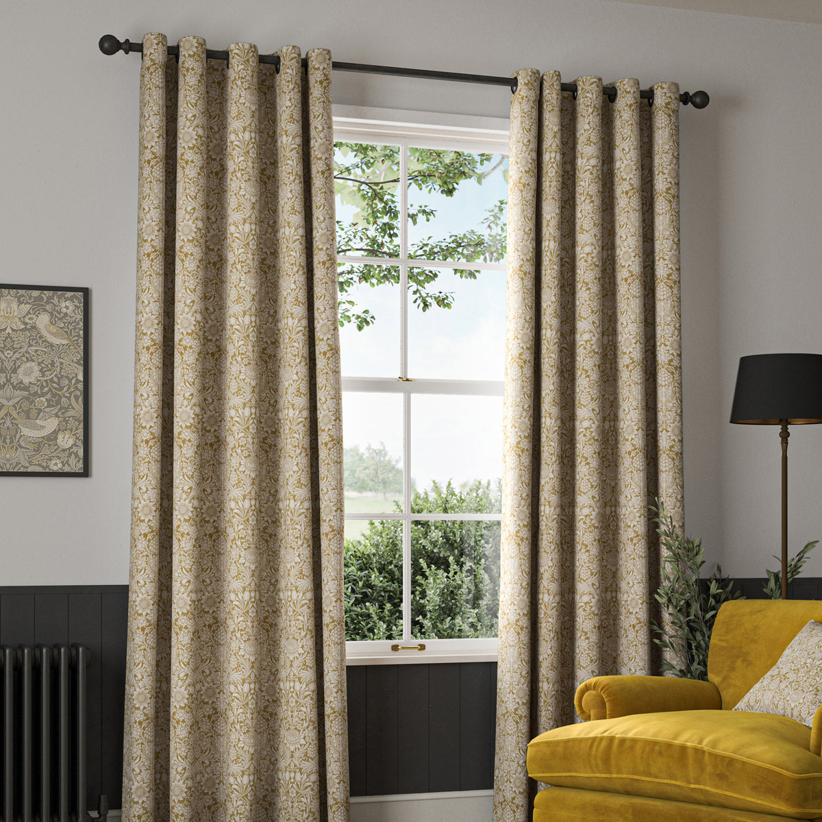 William Morris Sunflower Made to Measure Curtain Ochre