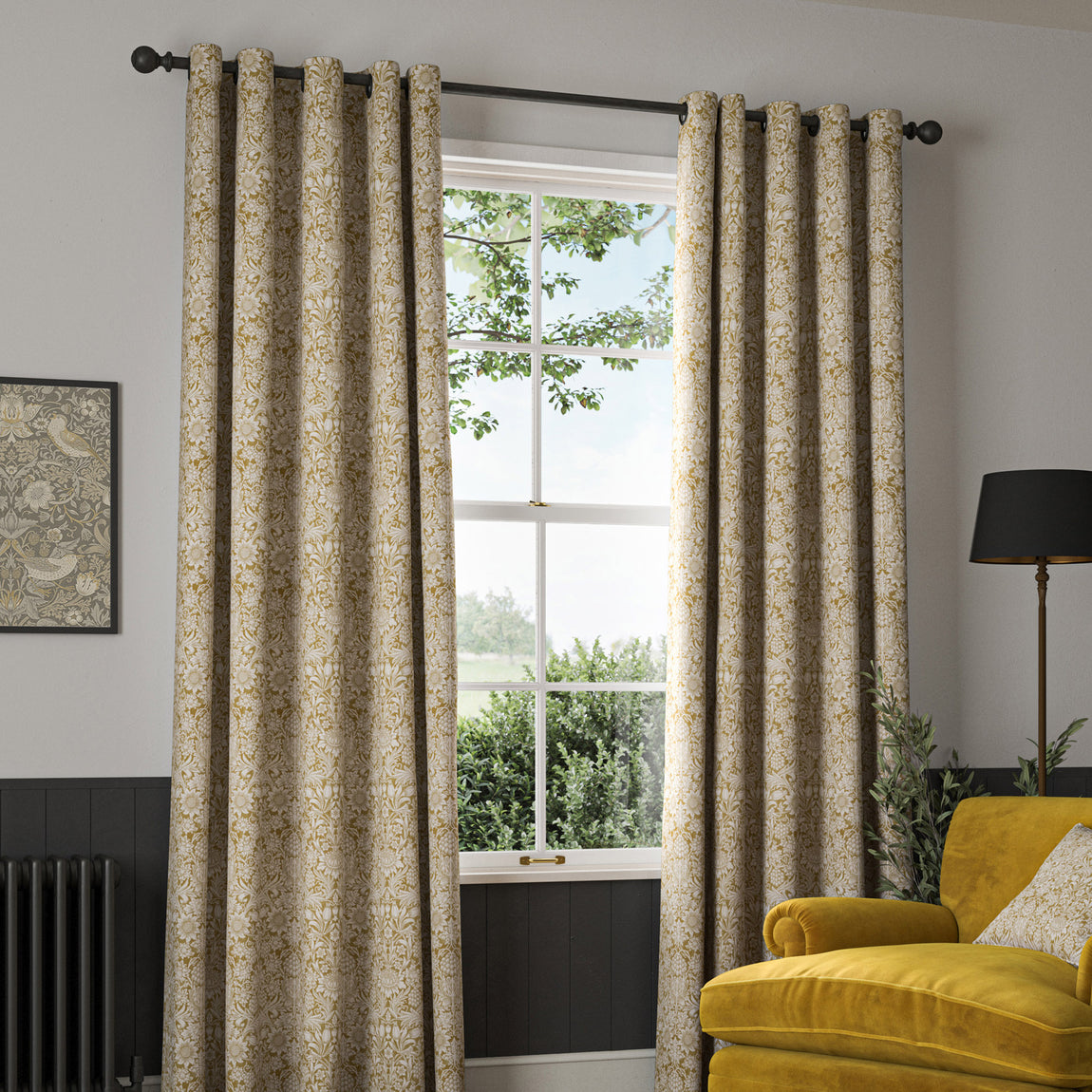 William Morris Sunflower Made to Measure Curtain Ochre