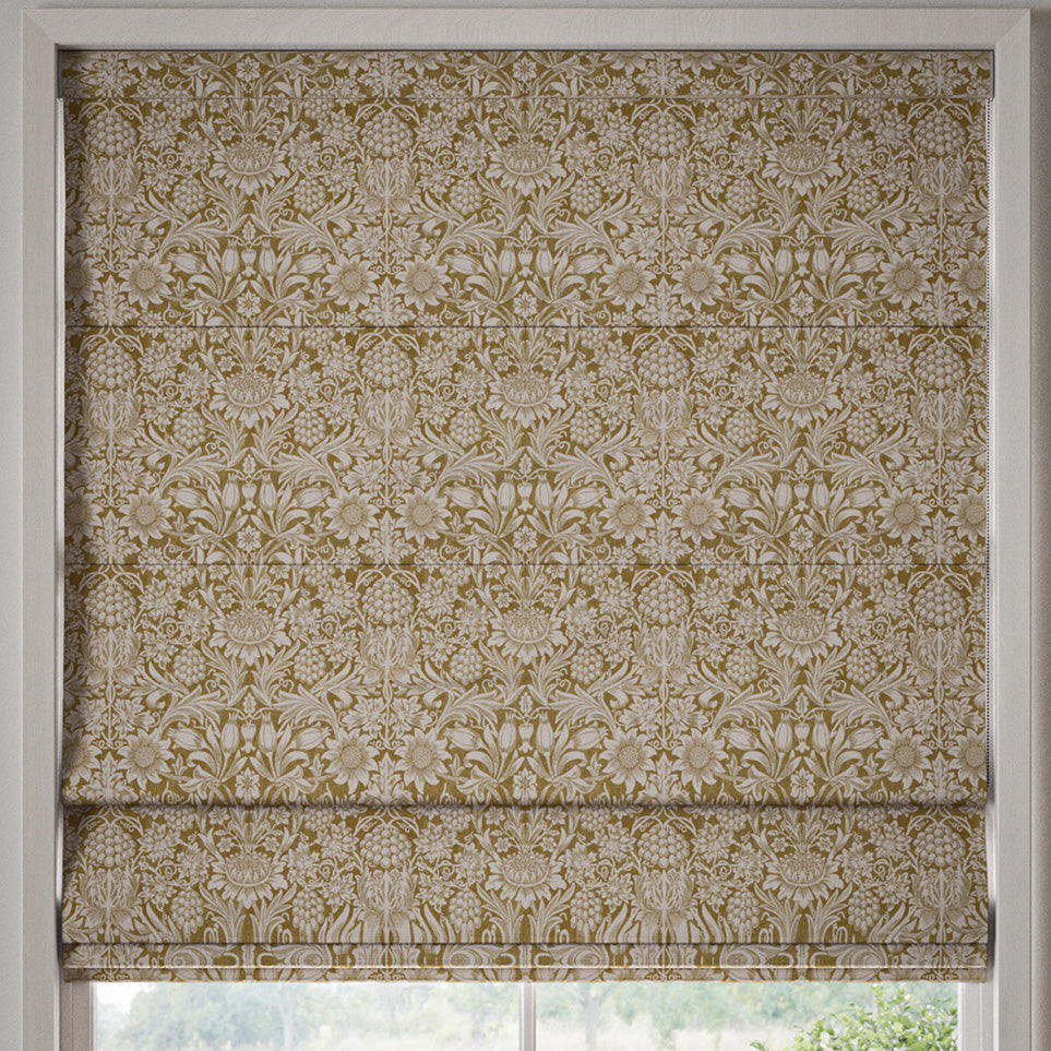 William Morris Sunflower Made to Measure Roman Blind Ochre