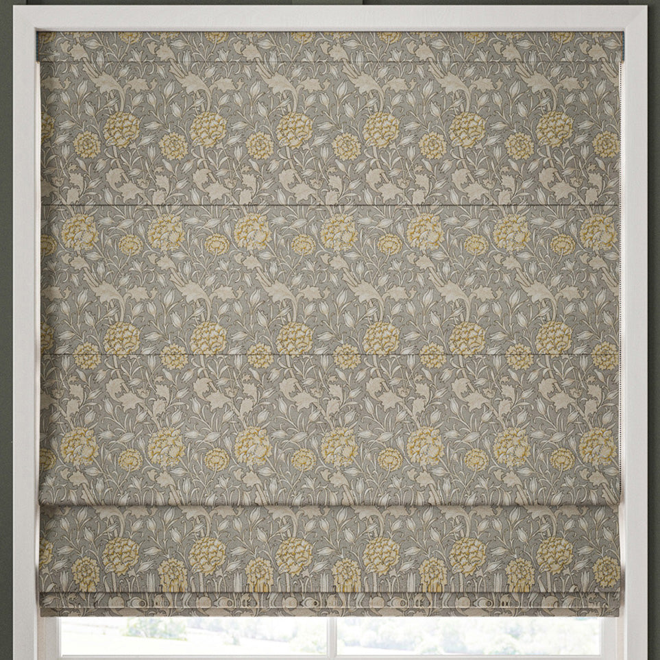 William Morris Wild Tulip Made to Measure Roman Blind Limestone