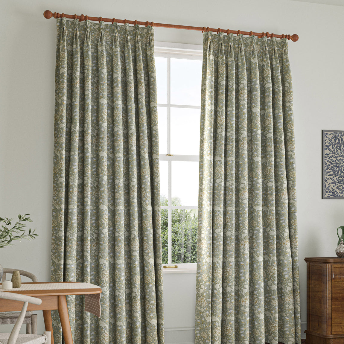 William Morris Wild Tulip Made to Measure Curtain Sage