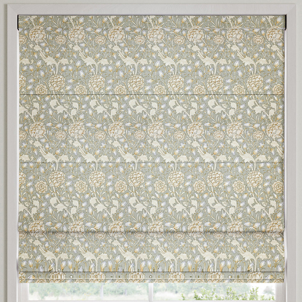 William Morris Wild Tulip Made to Measure Roman Blind Sage